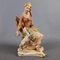 Vintage Biskuitkeramik Skulptur einer sitzenden Frau mit Hund von Capodimonte, 1960er 2
