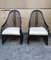 Schwarze Rattan Sessel, 1970er, 2er Set 1