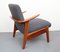 Vintage Teak Sessel in Blaugrau, 1950er 5