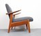 Vintage Teak Sessel in Blaugrau, 1950er 3