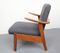 Vintage Teak Lounge Chair in Blue Grey, 1950s 12