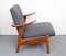 Fauteuil Vintage Bleue Grise en Teck, 1950s 4