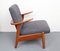 Vintage Teak Sessel in Blaugrau, 1950er 4
