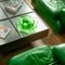 Green Leather Lounge Chairs, France, 1980s, Set of 2, Image 15