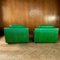 Green Leather Lounge Chairs, France, 1980s, Set of 2, Image 6