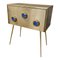 Brass & Wood Console, 1980s 4