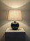 Black Opaline Glass Table Lamp in the style of Jacques Adnet, France, 1930s, Image 11