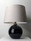 Black Opaline Glass Table Lamp in the style of Jacques Adnet, France, 1930s 4