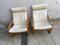 Vintage Wooden Leather Poang Armchairs from Ikea, 1990s, Set of 2, Image 3