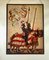 German Hand-Painted Stained Glass Hanging Window Panel with Knights with Lances, 20th Century 1