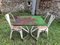 Vintage French Garden Set in Iron Table with Chairs, 1950s, Set of 3 1