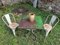 Vintage French Garden Set in Iron Table with Chairs, 1950s, Set of 3 3