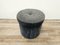 Runder italienischer Mid-Century Hocker aus Samt, 1960er 3