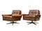 Vintage Danish Swivel Base Cognac Leather Lounge Chairs by Svend Skipper, 1965, Set of 2 2