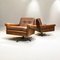 Vintage Danish Swivel Base Cognac Leather Lounge Chairs by Svend Skipper, 1965, Set of 2 3
