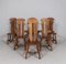 Chaises de Salle à Manger Brutalistes en Chêne par De Puydt, Belgique, 1970s, Set de 6 2