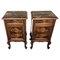 Tables de Chevet en Noyer et Marbre Portoro, Italie, 1930s, Set de 2 1