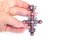 Viktorianischer französischer Emaille Kreuz Anhänger 5