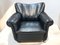 Art Deco Black Leather Club Chair, 1950s 1