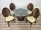 Table et Chaises en Osier et Bambou de Vivai del Sud, 1970, Set de 5 2