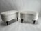 Mid-Century Modern Italian Stools in Wood and Bouclé Fabric, 1950s, Set of 2, Image 2