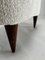 Mid-Century Modern Italian Stools in Wood and Bouclé Fabric, 1950s, Set of 2, Image 5