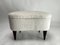Mid-Century Modern Italian Stools in Wood and Bouclé Fabric, 1950s, Set of 2, Image 3