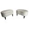 Mid-Century Modern Italian Stools in Wood and Bouclé Fabric, 1950s, Set of 2, Image 1