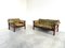 Mid-Century Ledersofa und Sessel im Stil von Percival Lafer, 1970er, 2er Set 2