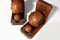 Art Deco Faceted Ball Bookends in Oak with Metal Decorations, 1920, Set of 2 7