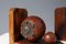 Art Deco Faceted Ball Bookends in Oak with Metal Decorations, 1920, Set of 2 4
