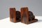Art Deco Faceted Ball Bookends in Oak with Metal Decorations, 1920, Set of 2 11