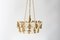 French Pendant in Gilded Metal and Glass 1