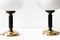 Vintage Table Lamps in White Opaline and Metal, 1980s, Set of 2, Image 3