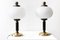 Vintage Table Lamps in White Opaline and Metal, 1980s, Set of 2, Image 1