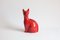 Rote Keramik Katze von Aldo Londi für Bitossi, Italien, 1960er 2