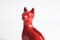 Rote Keramik Katze von Aldo Londi für Bitossi, Italien, 1960er 6