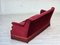 Dänisches 3-Sitzer Sofa aus kirschrotem Velours & Eschenholz, 1960er 9