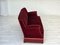 Dänisches 3-Sitzer Sofa aus kirschrotem Velours & Eschenholz, 1960er 14