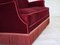 Dänisches 3-Sitzer Sofa aus kirschrotem Velours & Eschenholz, 1960er 5