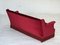Dänisches 3-Sitzer Sofa aus kirschrotem Velours & Eschenholz, 1960er 16