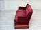 Dänisches 3-Sitzer Sofa aus kirschrotem Velours & Eschenholz, 1960er 13
