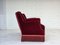 Dänisches 3-Sitzer Sofa aus kirschrotem Velours & Eschenholz, 1960er 12