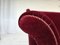 Dänisches 3-Sitzer Sofa aus kirschrotem Velours & Eschenholz, 1960er 8