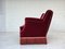 Dänisches 3-Sitzer Sofa aus kirschrotem Velours & Eschenholz, 1960er 6