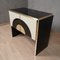 Mid-Century Style Cream and Black Glass with Brass Sideboard, Italy, 2000s 4