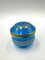 French Round Gold-Painted Opaline Glass Box, 19th Century, Image 1