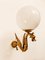 Brass Dragon Wall Light with Sphere Glass, Image 8