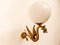 Brass Dragon Wall Light with Sphere Glass, Image 5
