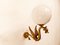 Brass Dragon Wall Light with Sphere Glass, Image 7